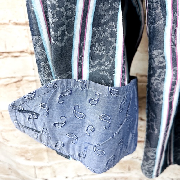 Quieti Shirt Button Down Striped Flip Cuff Men’s XL - Picture 6 of 6